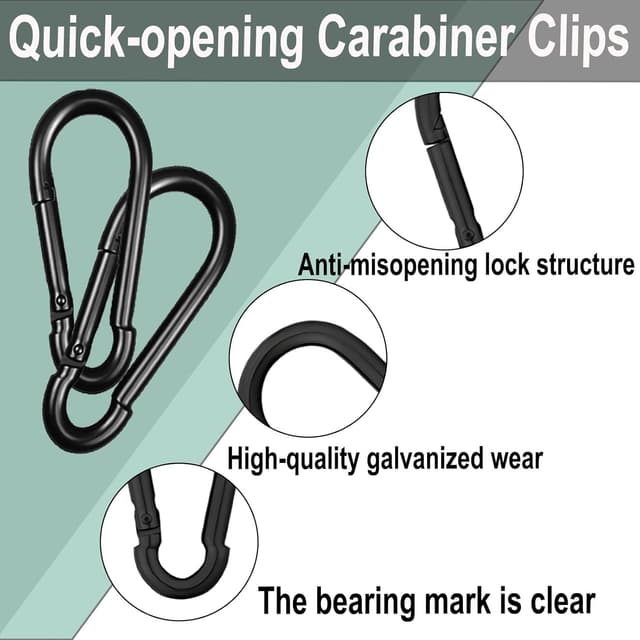 Thumbnail 4 de High-PQ Heavy Duty Galvanized Steel Carabiner 12-Pack