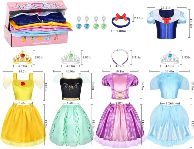 Thumbnail 1 de LIMIROLER Princess Dress Up Set for Toddler Girls 3-6