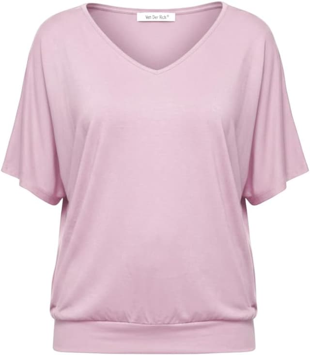 Detalle de Van Der Rich Damen-T-Shirt „Raffinierte Einfachheit“ – einfarbiges Longsleeve zum Kombinieren