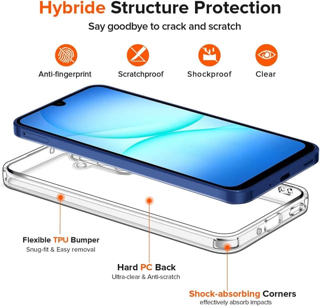 Detalle de ivoler A17 clear case with tempered glass