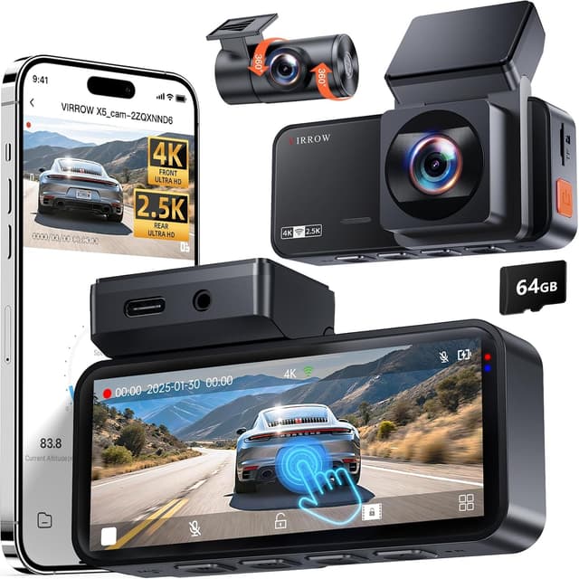 Detalle de VIRROW X5 3.39" 4K Dash Cam