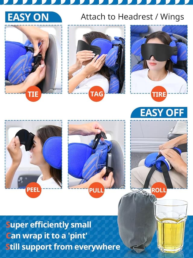 Detalle 2 de SARISUN Travel Pillow 360° Neck Support 🛫