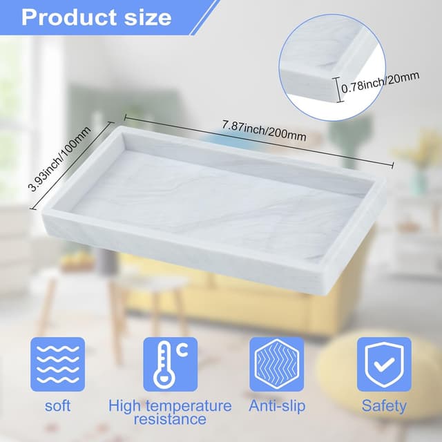 Thumbnail 1 de SHBAOCH Badezimmer Tablett 2 Stück 20x10 cm