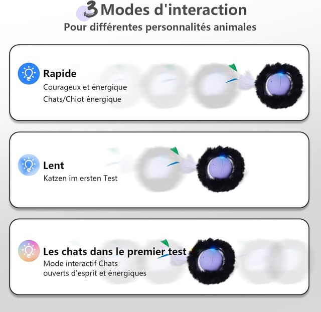 Thumbnail 6 de GoldenSun Jouet pour chat 2 en 1 : balle à roulement rapide, sons et tapis à 7 trous