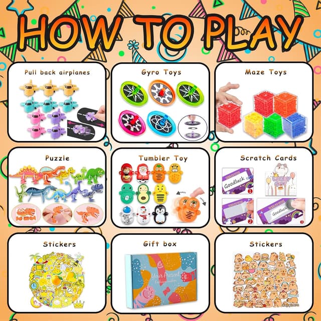 Thumbnail 4 de Party Bag Fillers 220Pcs Prize Box