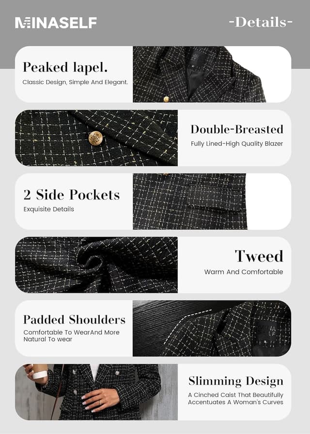 Thumbnail 5 de Mina self 2026 Tweed Blazer for Women
