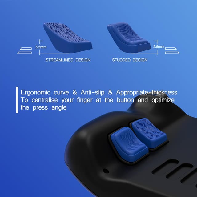 Detalle de playvital MIX Back Button Enhancement Set for Steam Deck (LCD & OLED) – grip improvement and button protection kit (Blue)