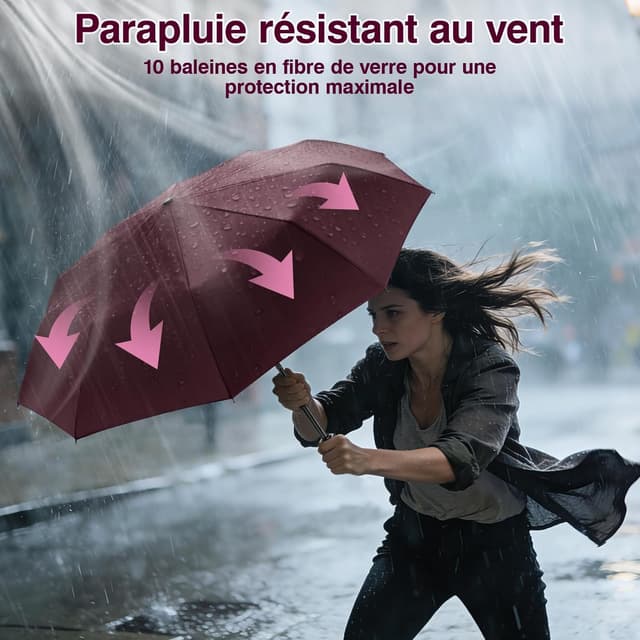 Detalle 1 de ZOMAKE Parapluie compact coupe-vent 32 cm