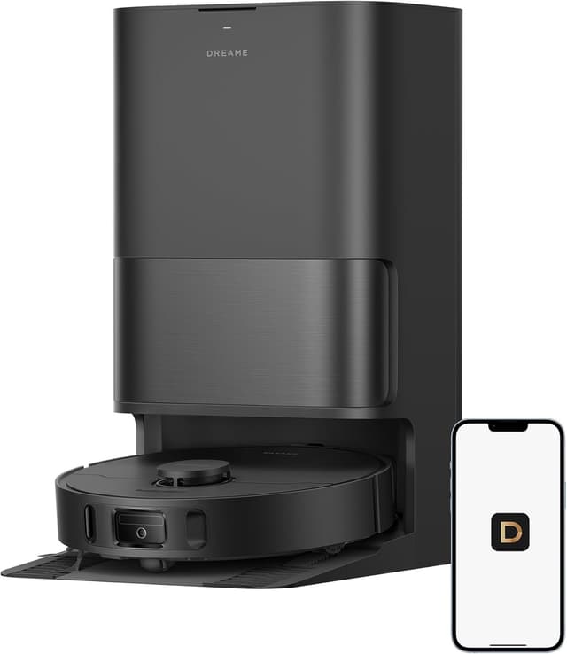Detalle de Dreame D30 Ultra Robot Vacuum and Mop with 25,000Pa Suction, Auto-Empty Dock and MopExtend Edge Cleaning (Black)