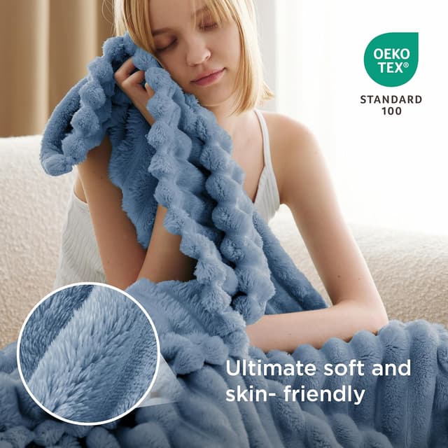 Detalle de Bedsure fleece throw blanket 130x170 cm