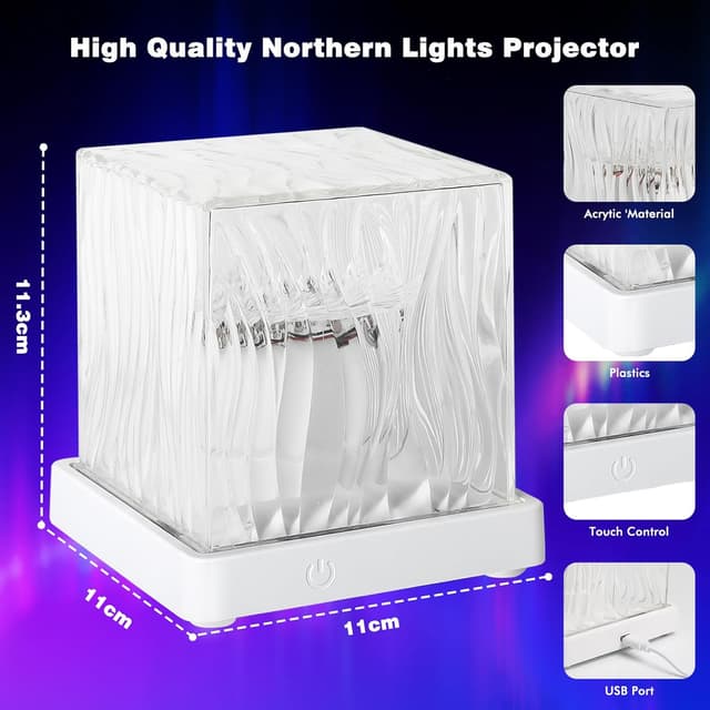 Thumbnail 4 de Dreamy Cubby Nordlicht-Projektorlicht 16 Farben