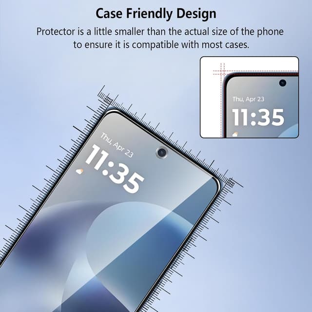 Detalle 1 de Pollachi set da 3 vetri temperati 9H per Motorola Moto G15/G15 Power e Moto G17/G17 Power con antistaglio e anti-impronte