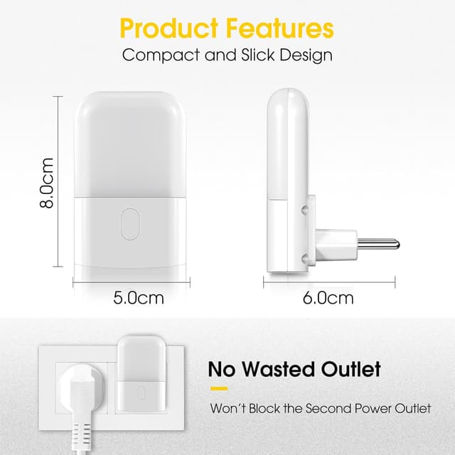 Thumbnail 5 de Emeritpro Nachtlicht Steckdose 2700K 2er-Set