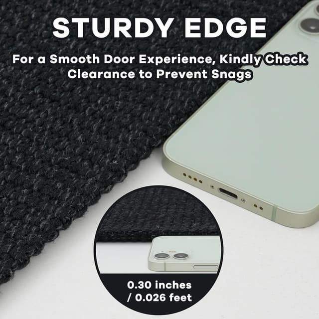 Detalle 2 de EARTHALL Washable Runner Rug 3x8 Ft with Non-Slip Rubber Backing (Black/Gray)