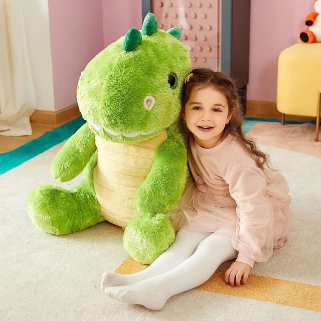 Detalle 2 de IKASA Giant Dinosaur 60cm Soft Plush Stuffed Animal Toy (Green)