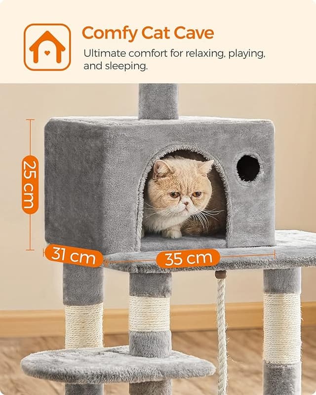 Thumbnail 4 de Feandrea Árbol para Gatos de 143 cm 🐱 Torre Multinivel con Postes