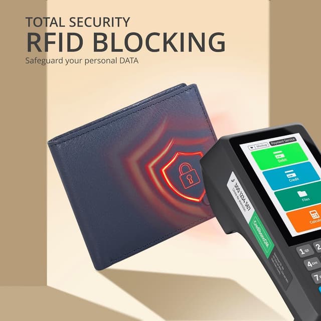 Detalle de Real Slim Leather Wallet for Men RFID Blocking Slim Bifold Thin Wallet