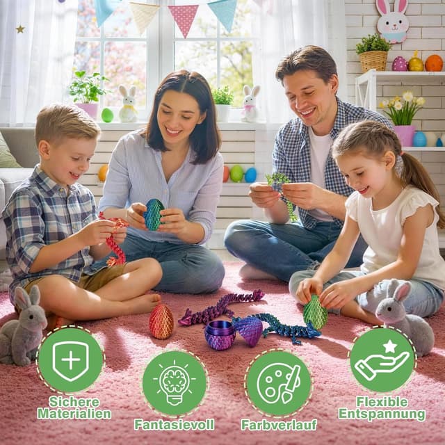 Thumbnail 1 de zhancydeal 4er Set 3D Drachenei 13 cm 🐉