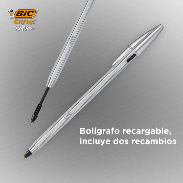 Thumbnail 2 de BIC Cristal Re'New Bolígrafo Metal Recargable 🖊️ (2+4)