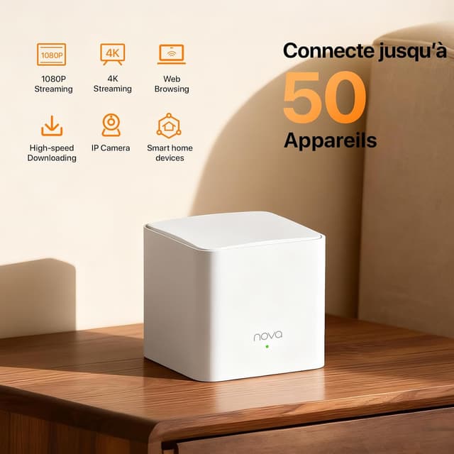 Detalle de Tenda Nova MW5G AC1200 WiFi Mesh 3 pièces (jusqu’à 300 m²)