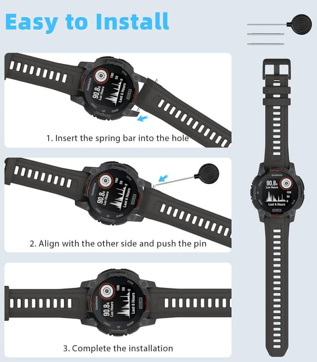 Thumbnail 5 de MoKo Rubber Sport Watch Band for Garmin Instinct 3 45mm