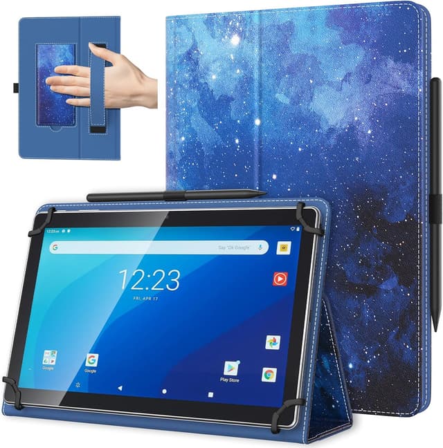 Detalle de TiMOVO Universal Case for 10.1 Inch Android Tablets with Pen Loop & Hand Strap (Blue Starry Sky)