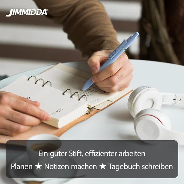 Thumbnail 6 de JIMMIDDA 8er Gelstifte-Set (0,7 mm) mit schwarzer Tinte für Tagebuch, Notizen & Schule