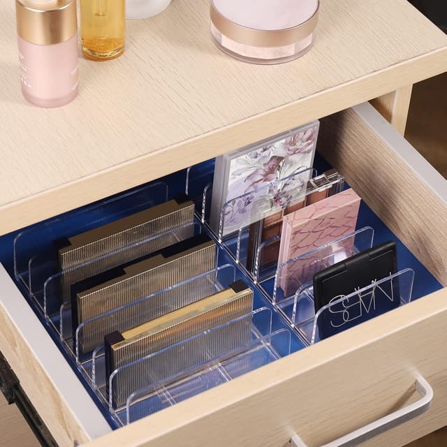 Thumbnail 4 de Fentar 2-Pack Clear Acrylic Eyeshadow Palette Organisers (7 Slots, Compact Desk Storage)