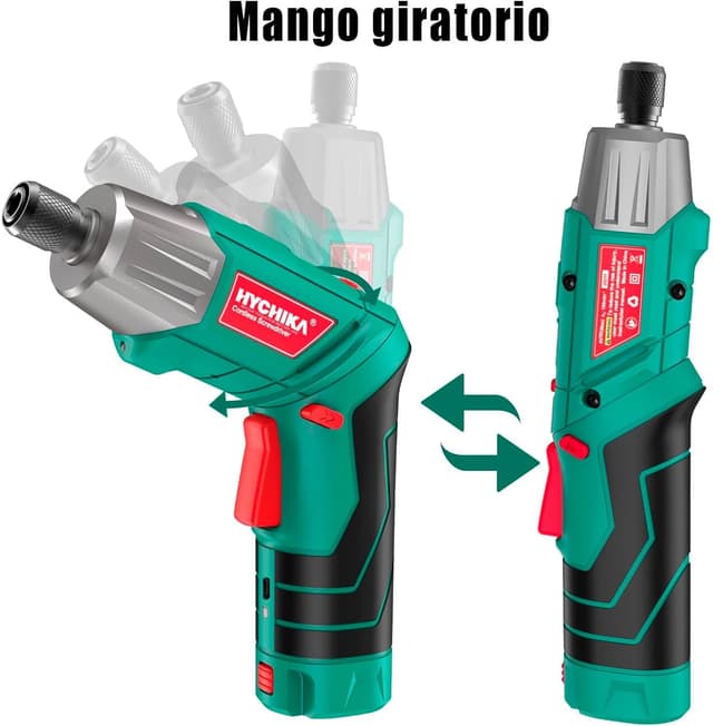 Detalle 2 de HYCHIKA Atornillador eléctrico 6 Nm, 3,6 V, 2 Ah