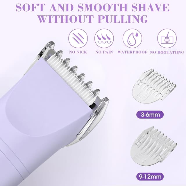 Detalle 2 de MIFXIN New 3-in-1 Women’s Electric Shaver (IPX6 Wet & Dry) – Bikini Trimmer, Lady Shaver & Epilator for Sensitive Areas (Purple)