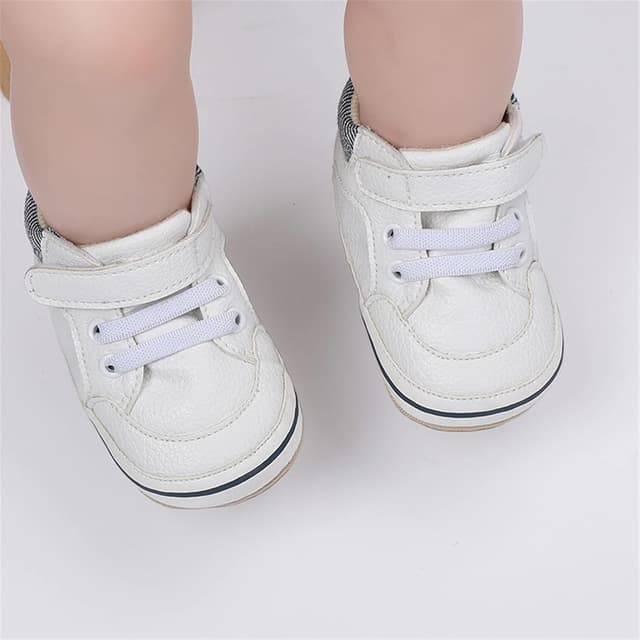 Detalle de RVROVIC toddler first walkers PU leather anti-slip sneakers & soft ankle boots
