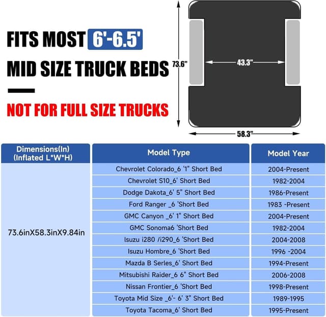 Thumbnail 1 de Umbrauto 6-6.5ft Truck Bed Mattress