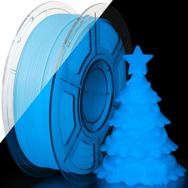 Detalle 2 de iSANMATE Glow PLA 1,75 mm Bundle (4 Spulen) – Glow-in-the-Dark Filament in Grün, Blau, Rainbow
