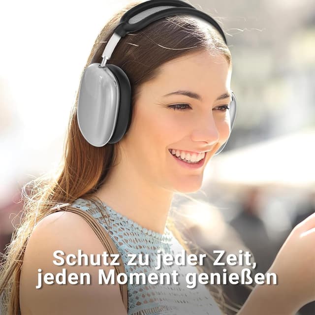 Detalle de Tuocal 3-in-1 Hülle für AirPods Max: Silikon-Schutz für Ohrpolster & TPU-Case (schwarz)