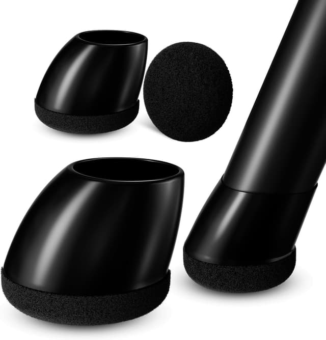 Detalle de MAYZOLOP 16er Stuhlbeinkappen Set (Ø 26–33 mm) für schräge Stuhlbeine, Filz/Silikon, schwarz/grau