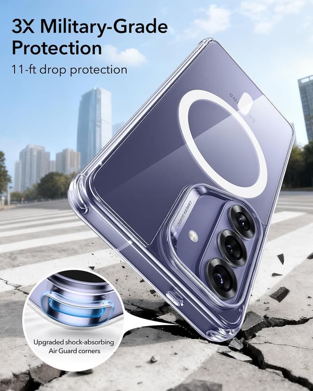 Detalle de ESR Classic Hybrid MagSafe Case for Samsung Galaxy S26 (clear) – military-grade drop protection