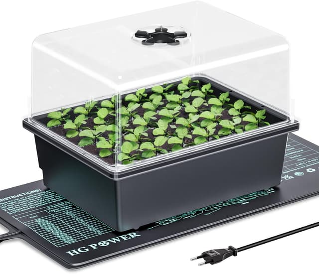 Detalle de HG Power Kit de semis intérieur avec mini serre chauffante 30 cellules et tapis chauffant