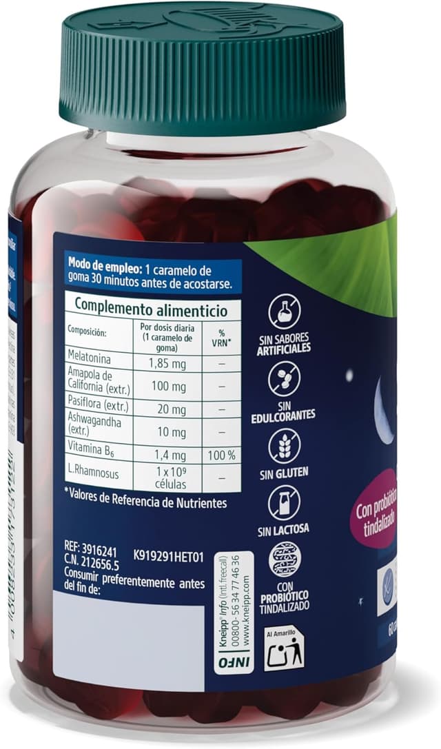 Detalle de Kneipp Sueño Gummies 60 gominolas 🍬