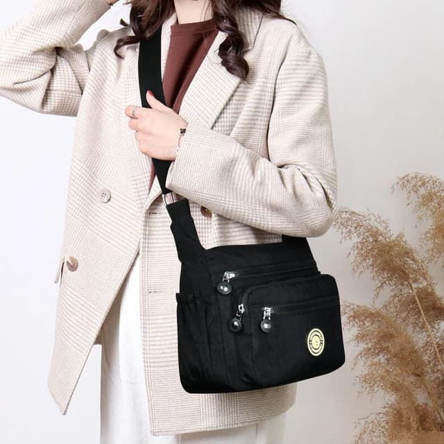 Detalle de Aucuu Nylon Umhängetasche für Damen – Crossbody Bag mit mehreren Fächern, wasserabweisend und mit RFID-Fach