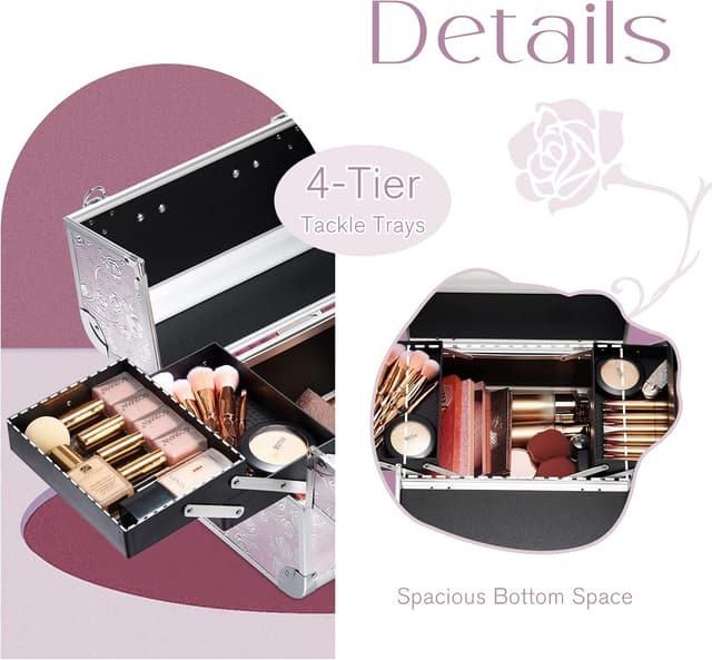 Detalle de Malette maquillage professionnelle 32 x 21 x 26 cm 💄