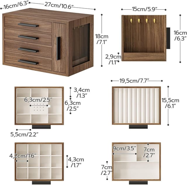 Thumbnail 4 de HOOBRO EBH09JB04 Caja Joyero 4 niveles