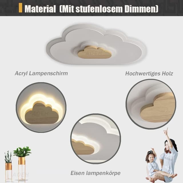 Detalle 2 de Plafoniera LED cloud 26 W da soffitto 50 cm