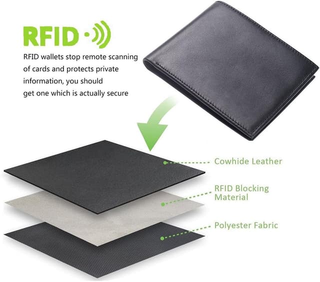 Thumbnail 4 de Hoobest RFID Blocking Genuine Leather Wallet
