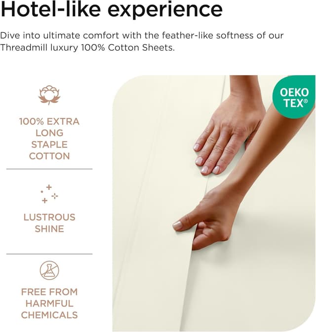 Detalle de Threadmill Luxury 800 King cotton sheet set