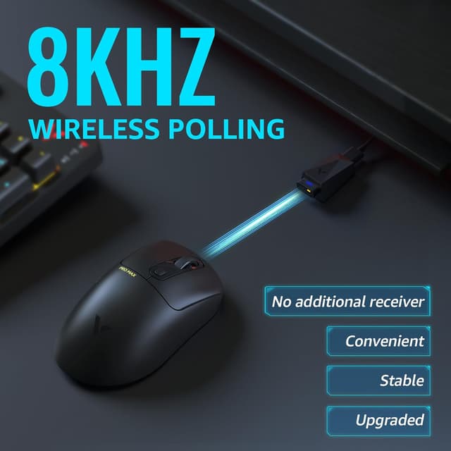 Detalle de Rapoo VT3PRO MAX wireless gaming mouse with 8K polling and PAW 3950 optical sensor