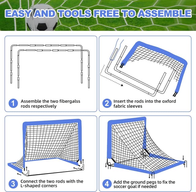 Detalle 2 de Bagail Football Goal rete calcio pop up 120×90×90 cm