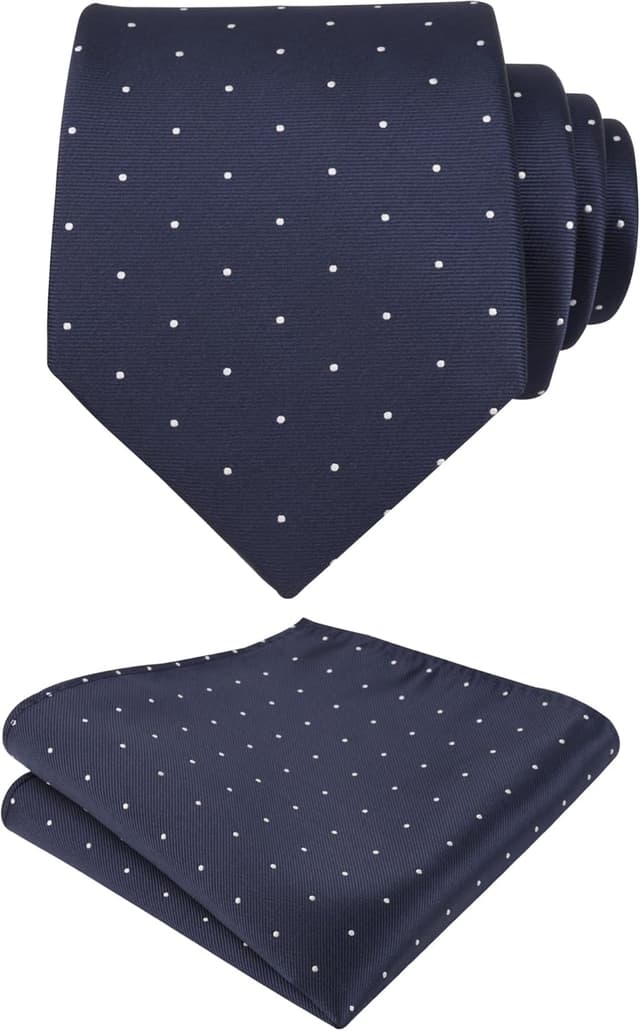 Thumbnail 6 de Alizeal Men’s Polka Dot Necktie and Hanky Set for Business Formal