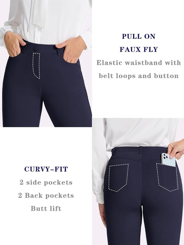 Detalle de Tapata Damen Gerade Stretch-Hose mit Taschen (71/76/81/86 cm Innennaht) fürs Büro