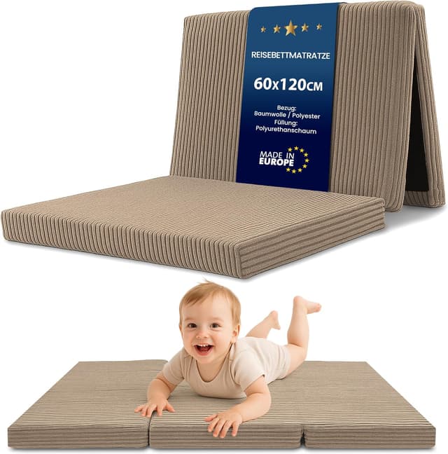 Detalle de Totsy Baby matelas pliant enfant 60x120 cm – couchage d’appoint compact, housse amovible lavable