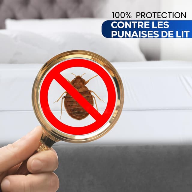 Detalle 2 de Utopia Bedding Housse de matelas imperméable 140 x 200 x 20 cm avec fermeture éclair (blanc)